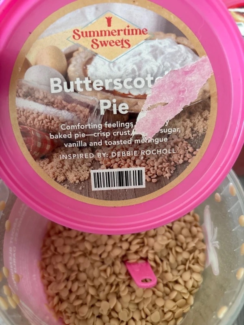 Pink Zebra Butterscotch Pie Treat Jar with Pink Lid